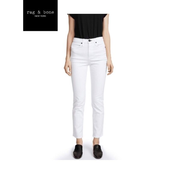 Rag & Bone White High Rise Ankle Cigarette Jeans | Size 25 (2) - Picture 16 of 16